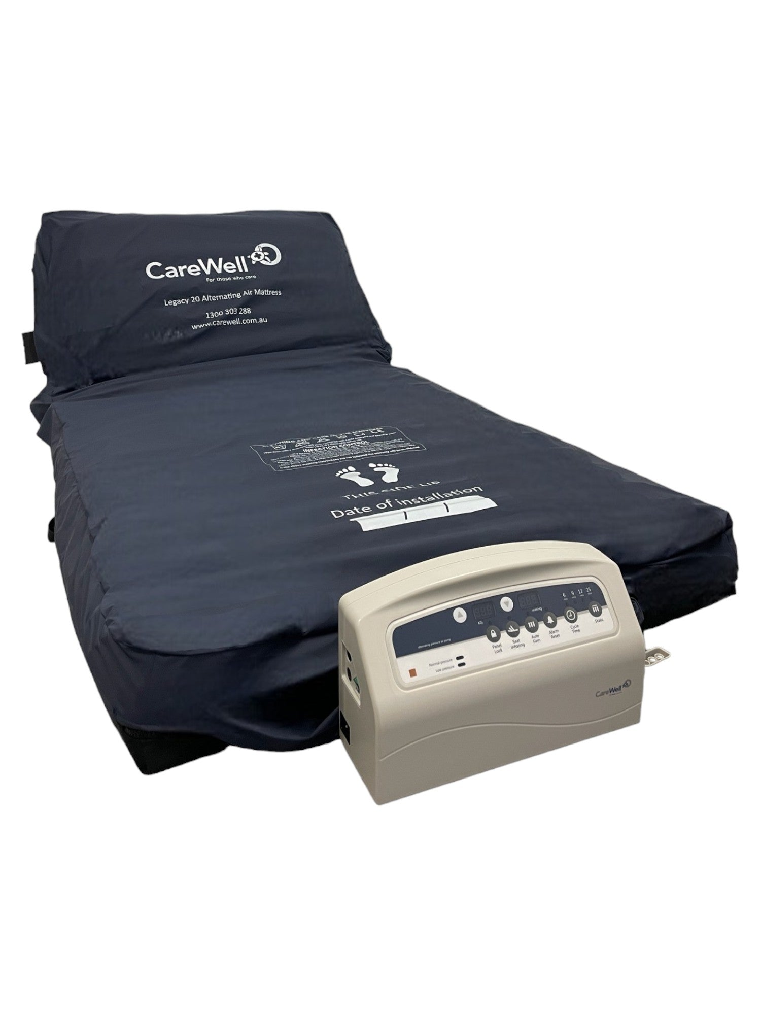 Alternating Mattresses | Full Replacement | Legacy 20 | Single | Air Mattress with Foam Underlay and Pump