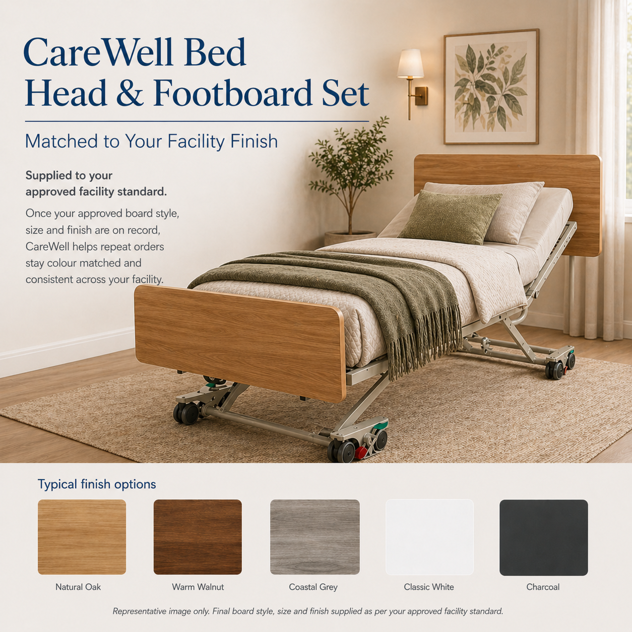 Premium Head & Footboard Set - Matched to Your Existing Facility Finish