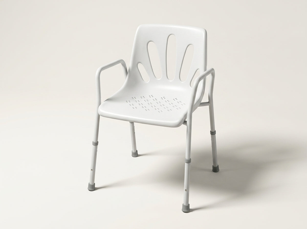 Shower | Shower Chair w/ Armrest - Height Adjustable Legs