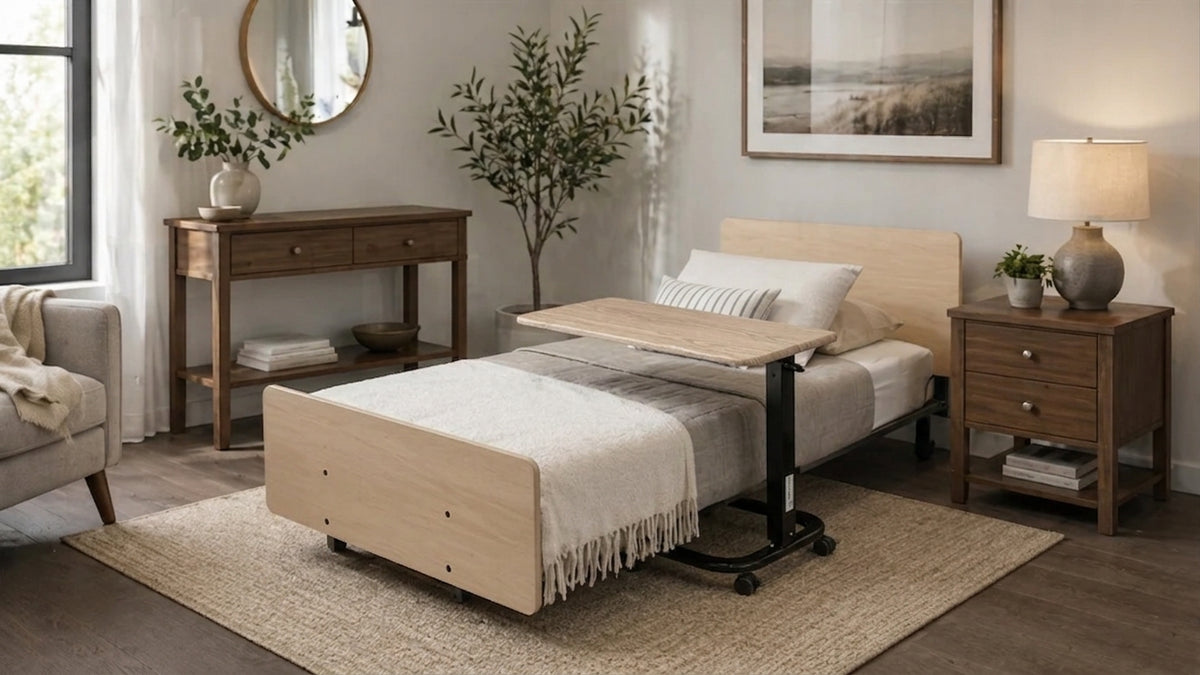 Over-Bed Tables | SmoothLift | Frame | Black w/ Avignon Grey lid